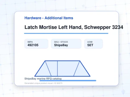 Latch Mortise Left Hand, Schwepper 3234 - Hardware - Additional Items - IMPA 492105 - UOM SET
