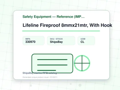 Lifeline Fireproof 8mmx21mtr, With Hook - Safety Equipment — Reference (IMPA) - IMPA 330970 - UOM CL