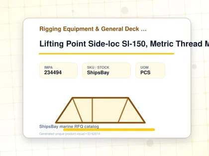 Lifting Point Side-loc Sl-150, Metric Thread M20x2.5x50 2.3t - Rigging Equipment & General Deck Items - Additional Items - IMPA 234494 - UOM PCS
