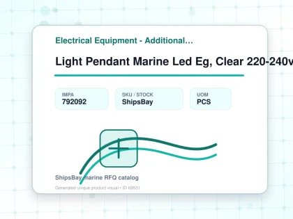 Light Pendant Marine Led Eg, Clear 220-240v Ac 13w Emc/iec - Electrical Equipment - Additional Items - IMPA 792092 - UOM PCS