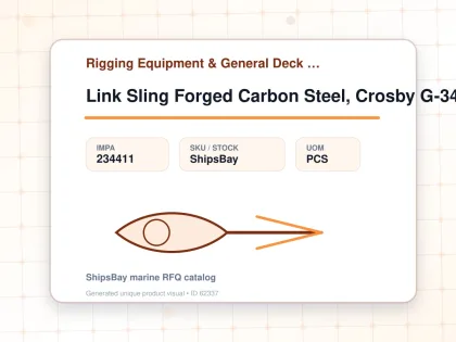 Link Sling Forged Carbon Steel, Crosby G-341 Galv 10mm - Rigging Equipment & General Deck Items - Additional Items - IMPA 234411 - UOM PCS