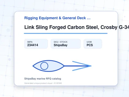 Link Sling Forged Carbon Steel, Crosby G-341 Galv 19mm - Rigging Equipment & General Deck Items - Additional Items - IMPA 234414 - UOM PCS
