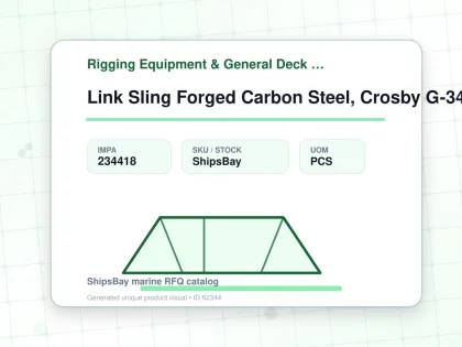 Link Sling Forged Carbon Steel, Crosby G-341 Galv 35mm - Rigging Equipment & General Deck Items - Additional Items - IMPA 234418 - UOM PCS