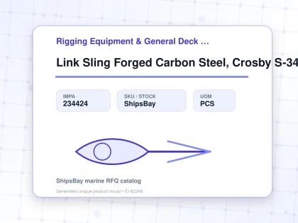 Link Sling Forged Carbon Steel, Crosby S-341 Black 19mm - Rigging Equipment & General Deck Items - Additional Items - IMPA 234424 - UOM PCS