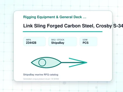 Link Sling Forged Carbon Steel, Crosby S-341 Black 35mm - Rigging Equipment & General Deck Items - Additional Items - IMPA 234428 - UOM PCS