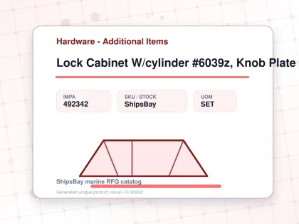 Lock Cabinet W/cylinder #6039z, Knob Plate W:30mm Rightt - Hardware - Additional Items - IMPA 492342 - UOM SET