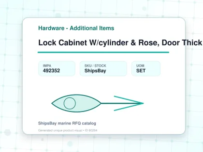 Lock Cabinet W/cylinder & Rose, Door Thick 20mm Right #3710z - Hardware - Additional Items - IMPA 492352 - UOM SET