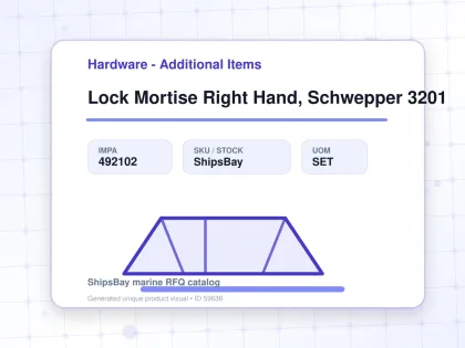 Lock Mortise Right Hand, Schwepper 3201 - Hardware - Additional Items - IMPA 492102 - UOM SET