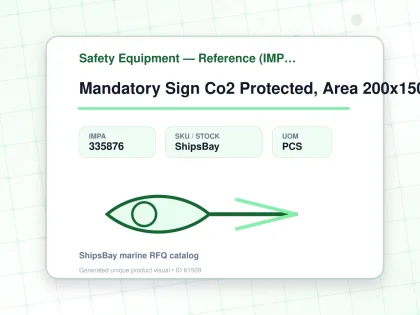 Mandatory Sign Co2 Protected, Area 200x150mm - Safety Equipment — Reference (IMPA) - IMPA 335876 - UOM PCS