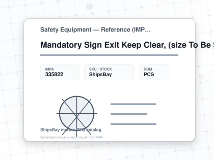 Mandatory Sign Exit Keep Clear, (size To Be Specified) - Safety Equipment — Reference (IMPA) - IMPA 335822 - UOM PCS