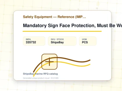 Mandatory Sign Face Protection, Must Be Worn 200x150mm - Safety Equipment — Reference (IMPA) - IMPA 335732 - UOM PCS