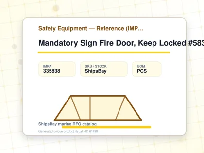 Mandatory Sign Fire Door, Keep Locked #5838kj 200x150mm - Safety Equipment — Reference (IMPA) - IMPA 335838 - UOM PCS