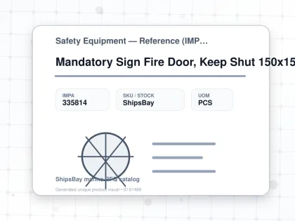 Mandatory Sign Fire Door, Keep Shut 150x150mm - Safety Equipment — Reference (IMPA) - IMPA 335814 - UOM PCS