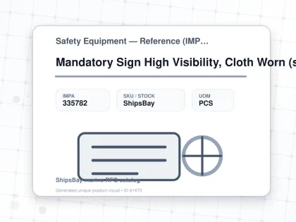 Mandatory Sign High Visibility, Cloth Worn (specify Size) - Safety Equipment — Reference (IMPA) - IMPA 335782 - UOM PCS