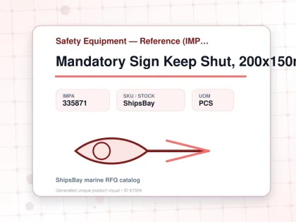 Mandatory Sign Keep Shut, 200x150mm - Safety Equipment — Reference (IMPA) - IMPA 335871 - UOM PCS