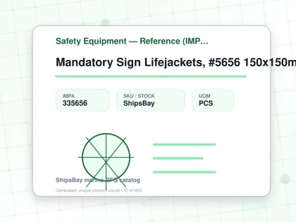 Mandatory Sign Lifejackets, #5656 150x150mm - Safety Equipment — Reference (IMPA) - IMPA 335656 - UOM PCS