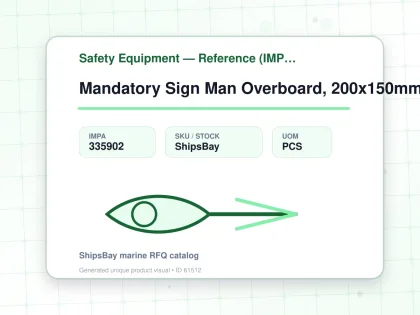 Mandatory Sign Man Overboard, 200x150mm - Safety Equipment — Reference (IMPA) - IMPA 335902 - UOM PCS