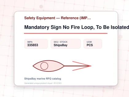 Mandatory Sign No Fire Loop, To Be Isolated 100x300mm - Safety Equipment — Reference (IMPA) - IMPA 335853 - UOM PCS