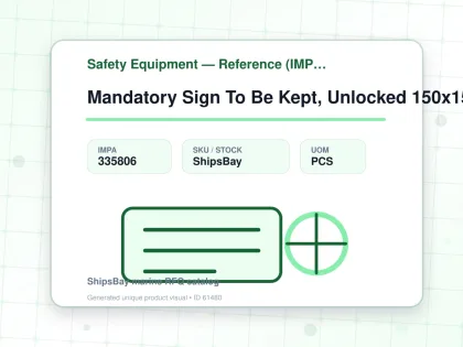 Mandatory Sign To Be Kept, Unlocked 150x150mm - Safety Equipment — Reference (IMPA) - IMPA 335806 - UOM PCS