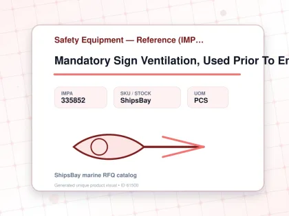 Mandatory Sign Ventilation, Used Prior To Entry 100x300mm - Safety Equipment — Reference (IMPA) - IMPA 335852 - UOM PCS