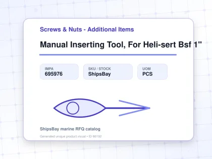 Manual Inserting Tool, For Heli-sert Bsf 1" - Screws & Nuts - Additional Items - IMPA 695976 - UOM PCS