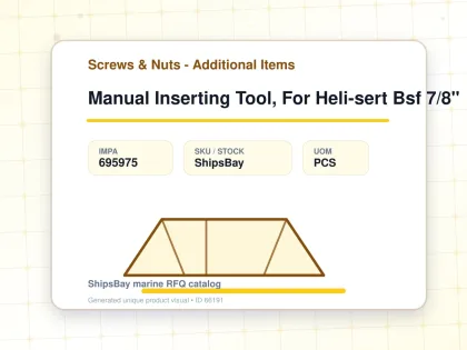 Manual Inserting Tool, For Heli-sert Bsf 7/8" - Screws & Nuts - Additional Items - IMPA 695975 - UOM PCS