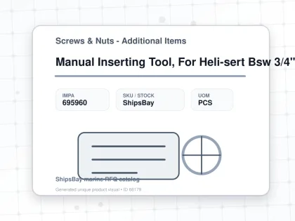 Manual Inserting Tool, For Heli-sert Bsw 3/4" - Screws & Nuts - Additional Items - IMPA 695960 - UOM PCS