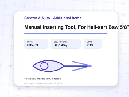 Manual Inserting Tool, For Heli-sert Bsw 5/8" - Screws & Nuts - Additional Items - IMPA 695959 - UOM PCS
