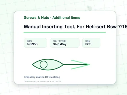 Manual Inserting Tool, For Heli-sert Bsw 7/16" - Screws & Nuts - Additional Items - IMPA 695956 - UOM PCS