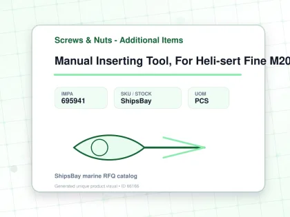 Manual Inserting Tool, For Heli-sert Fine M20x2.0 - Screws & Nuts - Additional Items - IMPA 695941 - UOM PCS