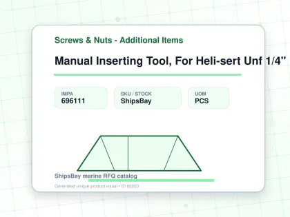 Manual Inserting Tool, For Heli-sert Unf 1/4" - Screws & Nuts - Additional Items - IMPA 696111 - UOM PCS