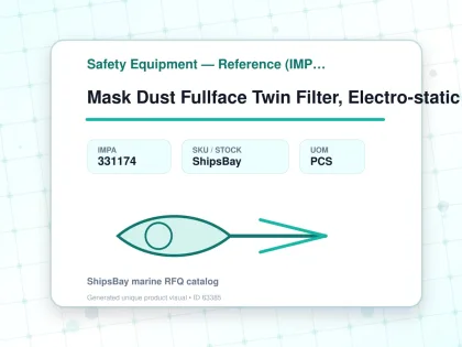 Mask Dust Fullface Twin Filter, Electro-static Filtering - Safety Equipment — Reference (IMPA) - IMPA 331174 - UOM PCS