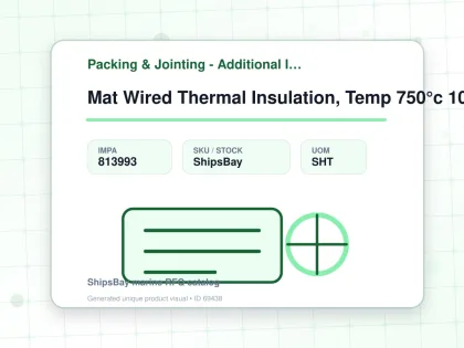 Mat Wired Thermal Insulation, Temp 750°c 100x500x2500mm - Packing & Jointing - Additional Items - IMPA 813993 - UOM SHT