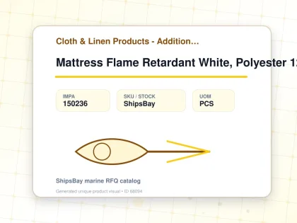 Mattress Flame Retardant White, Polyester 1200x2000x200mm - Cloth & Linen Products - Additional Items - IMPA 150236 - UOM PCS