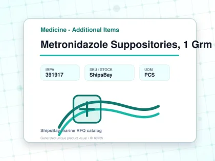 Metronidazole Suppositories, 1 Grm - Medicine - Additional Items - IMPA 391917 - UOM PCS