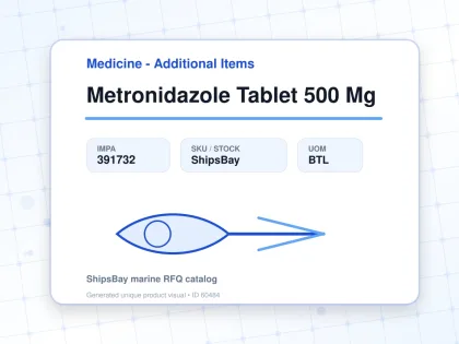 Metronidazole Tablet 500 Mg - Medicine - Additional Items - IMPA 391732 - UOM BTL