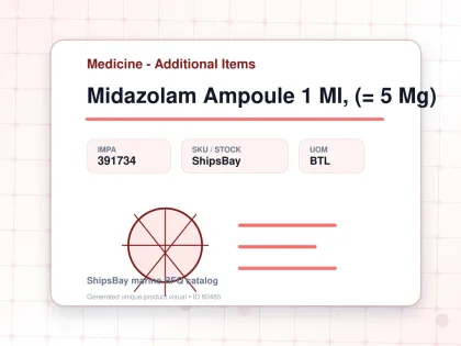 Midazolam Ampoule 1 Ml, (= 5 Mg) - Medicine - Additional Items - IMPA 391734 - UOM BTL