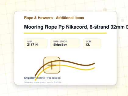 Mooring Rope Pp Nikacord, 8-strand 32mm Dia X 220mtr - Rope & Hawsers - Additional Items - IMPA 211714 - UOM CL