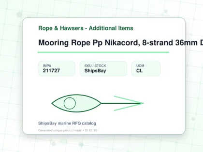 Mooring Rope Pp Nikacord, 8-strand 36mm Dia X 220mtr - Rope & Hawsers - Additional Items - IMPA 211727 - UOM CL