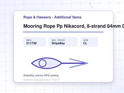 Mooring Rope Pp Nikacord, 8-strand 84mm Dia X 220mtr - Rope & Hawsers - Additional Items - IMPA 211730 - UOM CL