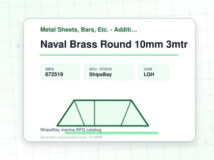 Naval Brass Round 10mm 3mtr - Metal Sheets, Bars, Etc. - Additional Items - IMPA 672519 - UOM LGH