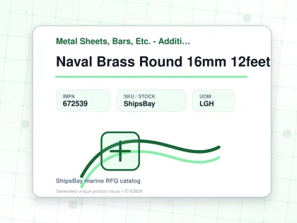 Naval Brass Round 16mm 12feet - Metal Sheets, Bars, Etc. - Additional Items - IMPA 672539 - UOM LGH