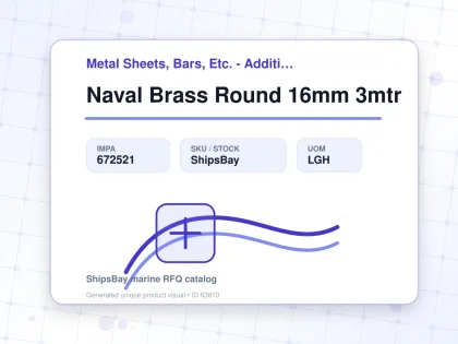 Naval Brass Round 16mm 3mtr - Metal Sheets, Bars, Etc. - Additional Items - IMPA 672521 - UOM LGH