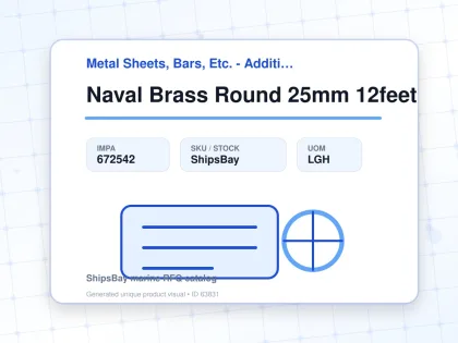 Naval Brass Round 25mm 12feet - Metal Sheets, Bars, Etc. - Additional Items - IMPA 672542 - UOM LGH