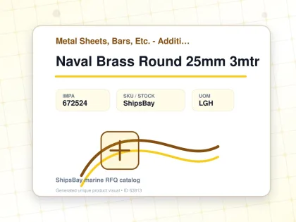 Naval Brass Round 25mm 3mtr - Metal Sheets, Bars, Etc. - Additional Items - IMPA 672524 - UOM LGH