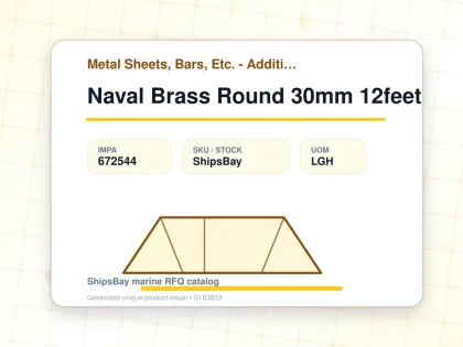 Naval Brass Round 30mm 12feet - Metal Sheets, Bars, Etc. - Additional Items - IMPA 672544 - UOM LGH