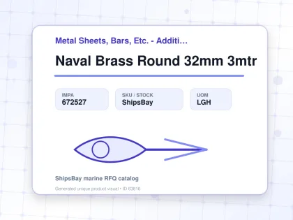 Naval Brass Round 32mm 3mtr - Metal Sheets, Bars, Etc. - Additional Items - IMPA 672527 - UOM LGH