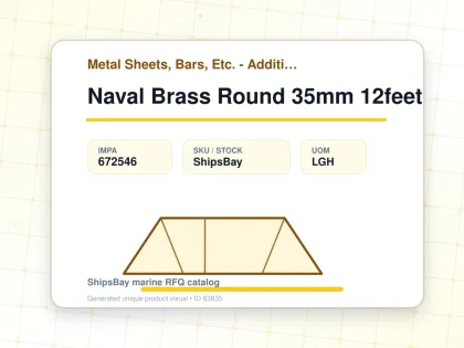 Naval Brass Round 35mm 12feet - Metal Sheets, Bars, Etc. - Additional Items - IMPA 672546 - UOM LGH