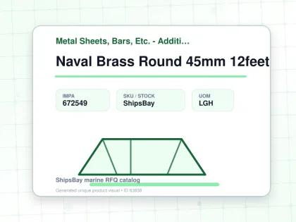 Naval Brass Round 45mm 12feet - Metal Sheets, Bars, Etc. - Additional Items - IMPA 672549 - UOM LGH
