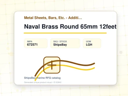 Naval Brass Round 65mm 12feet - Metal Sheets, Bars, Etc. - Additional Items - IMPA 672571 - UOM LGH